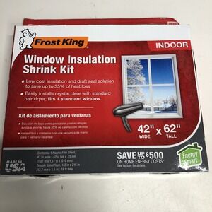 New Frost King Indoor Window Insulation Kit,‎ 42"x 62"- V73 Made In USA